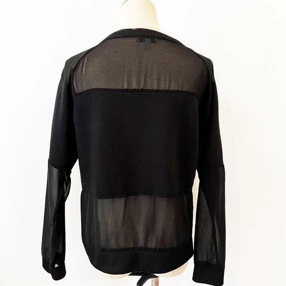 Zara Trafaluc Black Sweatshirt Sheer Panels Medium Basic Lounge Casual - Picture 1 of 7